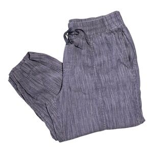 Athleta Retreat LINEN Pants Women size XL Relaxed Blue 851027 Inseam 27"